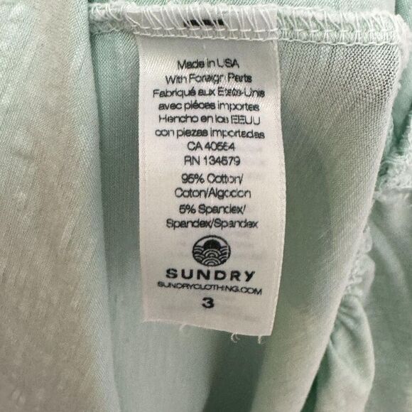 Sundry Dress Womens Size 3 Large Mint Green Ruffle Maxi Sleeveless Made USA - Picture 8 of 9